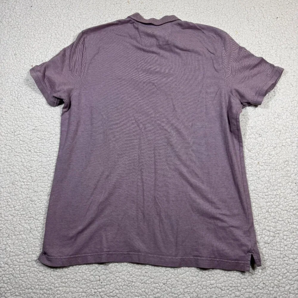 Banana Republic Organic Cotton Pique Polo Shirt Mens XL Purple Preppy Causal Dad